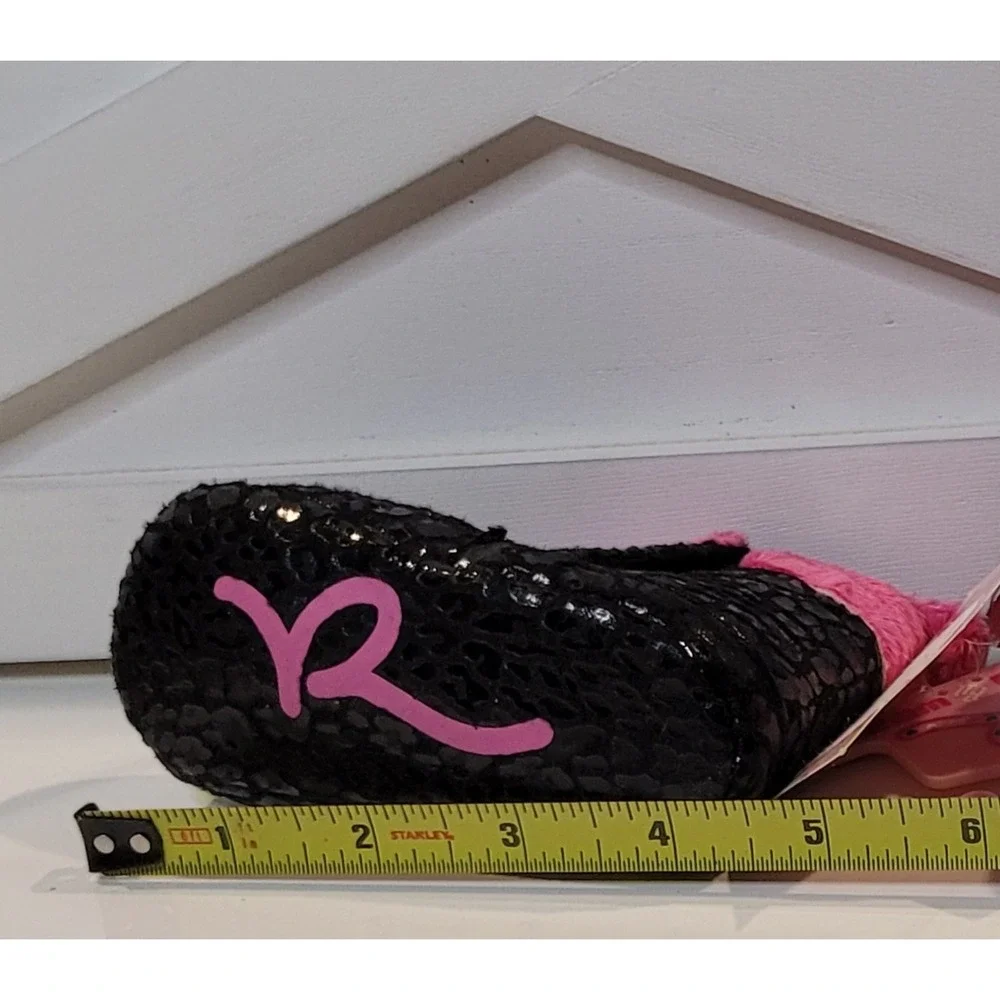Rocawear Baby Bootie Shoes Black Pink Heart Unisex Baby & Toddler Size 4
